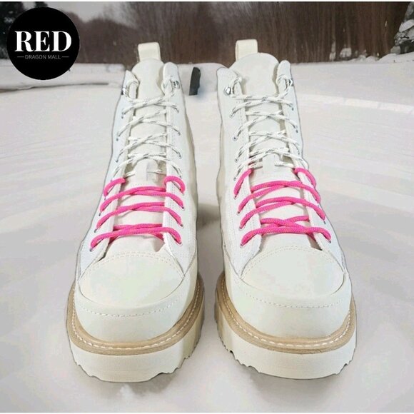 Converse Chuck Taylor Ivory Off White Leather Crafted Boot Men's 8/ Women's 9.5 - Picture 4 of 15